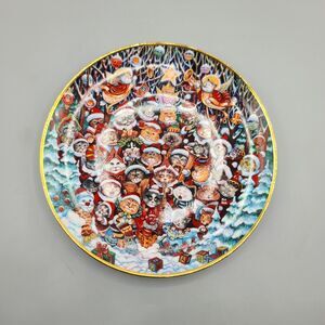 Santa Claws Bill Bell Ltd Edition Franklin Mint Heirloom Cat Plate 8" Christmas